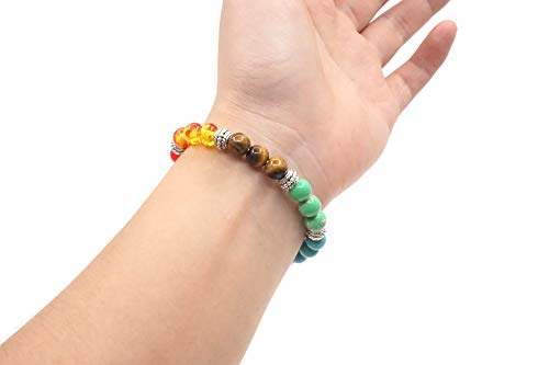 Mayting - Pulsera de piedra natural con ojo de tigre (3 unidades)