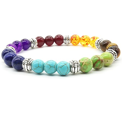 Mayting - Pulsera de piedra natural con ojo de tigre (3 unidades)