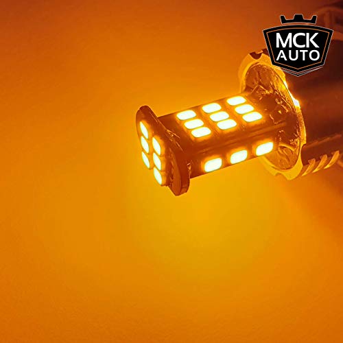 MCK Auto - Reemplazo para P21W BA15s 1156 LED CanBus Conjunto de bombillas naranjas muy claras y sin errores compatibles con A1 A3