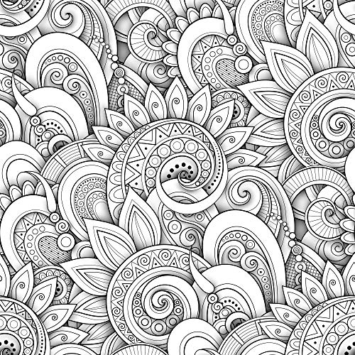 MEGADECOR Cabecero Cama PVC Decorativo Económico Mandala Blanco y Negro 3D Medidas (200 cm x 60 cm)