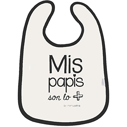 Mimuselina Pack Body Bebé Manga Corta y Babero Bebé Original - Papi nada Mejor que las Cosquillas de tu Barba - Babero mis Papis son lo más. Regalo Padre Primerizo y Recién Nacido