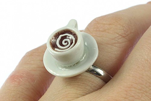 Miniblings Copa del Anillo de Cappuccino Taza del Anillo de Cacao Porcelana Mini