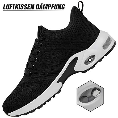 Mishansha Air Zapatillas de Running Mujer Respirable Zapatos de Deportes Femenino Ligeros Calzado Casual Caminar Sneakers Negro A, Gr.40 EU