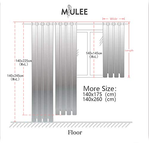 MIULEE Cortinas Poliéster Translucida de Dormitorio Moderno Ojales Cortina Ventana Visillos Salon para Sala Cuarto Dormitorio Comedor Salon Cocina Salón de 2 Unidades 140 x 225cm Turquesa