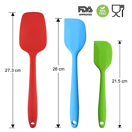 MOACC Espatula de Silicona Lenguas Cocina con Núcleo de Acero, No Tóxico, Antiadherente, Resistente al Calor, Utensilios para Cocina y Horneado, Set de 5 Piezas