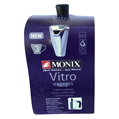 Monix M620003 Cafetera, Aluminio, Plata, 3 Tazas