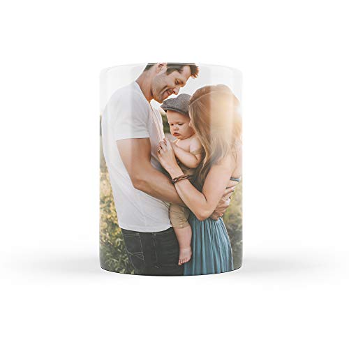 Mookase Tazas Personalizada con tu Foto | Regalo Personalizado | Diséñala con tu Foto y Texto | Color: Blanco | Material: Cerámico