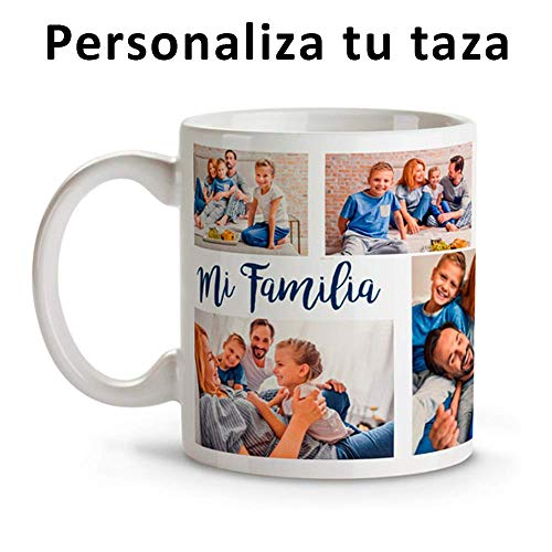 Mookase Tazas Personalizada con tu Foto | Regalo Personalizado | Diséñala con tu Foto y Texto | Color: Blanco | Material: Cerámico