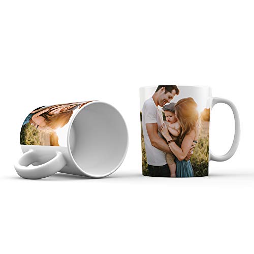 Mookase Tazas Personalizada con tu Foto | Regalo Personalizado | Diséñala con tu Foto y Texto | Color: Blanco | Material: Cerámico