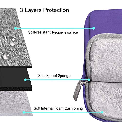 MOSISO Funda Protectora Compatible con 13-13.3 Pulgadas MacBook Air/MacBook Pro/Ordenador Portátil, Bolsa Blanda de Neopreno Agua Repelente con Pequeño Caso, Ultra Violeta