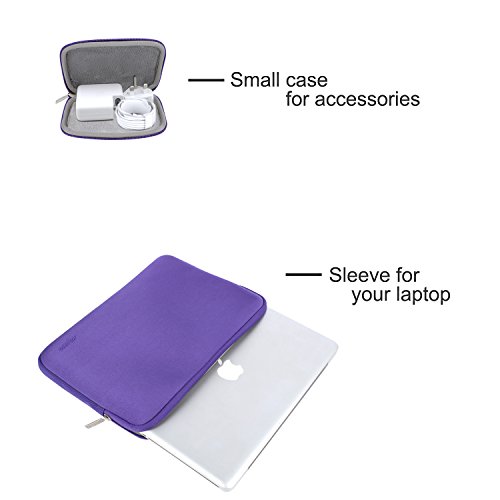 MOSISO Funda Protectora Compatible con 13-13.3 Pulgadas MacBook Air/MacBook Pro/Ordenador Portátil, Bolsa Blanda de Neopreno Agua Repelente con Pequeño Caso, Ultra Violeta