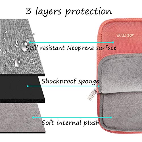 MOSISO Funda Protectora Compatible con 2020-2018 MacBook Air 13 A2179 A1932/MacBook Pro 13 A2251 A2289 A2159 A1989 A1706 A1708, Bolsa Blanda de Neopreno Agua Repelente con Pequeño Caso, Living Coral