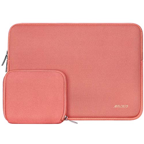 MOSISO Funda Protectora Compatible con 2020-2018 MacBook Air 13 A2179 A1932/MacBook Pro 13 A2251 A2289 A2159 A1989 A1706 A1708, Bolsa Blanda de Neopreno Agua Repelente con Pequeño Caso, Living Coral