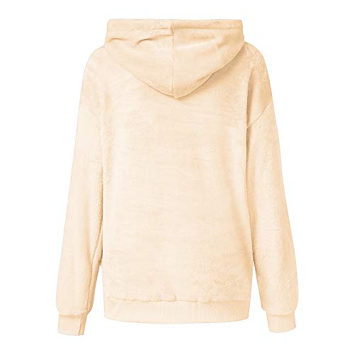 Mujer Caliente y Esponjoso Tops Chaqueta Suéter Abrigo Jersey Mujer Otoño-Invierno Talla Grande Hoodie Sudadera con Capucha riou