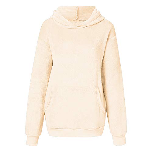 Mujer Caliente y Esponjoso Tops Chaqueta Suéter Abrigo Jersey Mujer Otoño-Invierno Talla Grande Hoodie Sudadera con Capucha riou