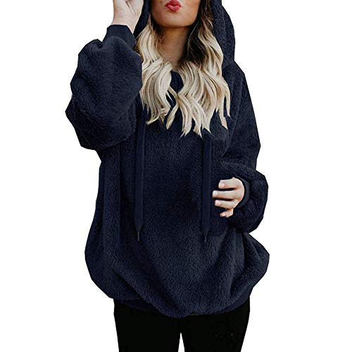 Mujer Caliente y Esponjoso Tops Chaqueta Suéter Abrigo Jersey Mujer Otoño-Invierno Talla Grande Hoodie Sudadera con Capucha riou