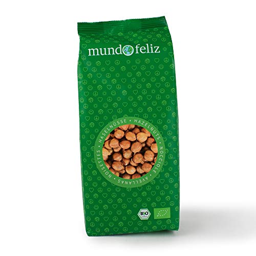 Mundo Feliz - Avellanas ecológicas crudas, 2 bolsas de 500 g