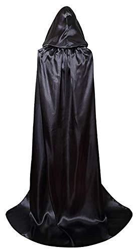 Myir Largo Capa con Capucha, Unisex Adulto Disfraz de Halloween Fiesta Disfraces Vampiro Traje (L, Negro)