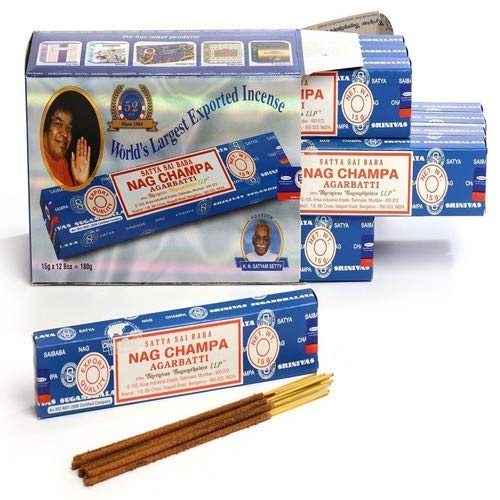 Nag Champa 1401 - Paquete de palitos de incienso 15 g x 12 paquetes