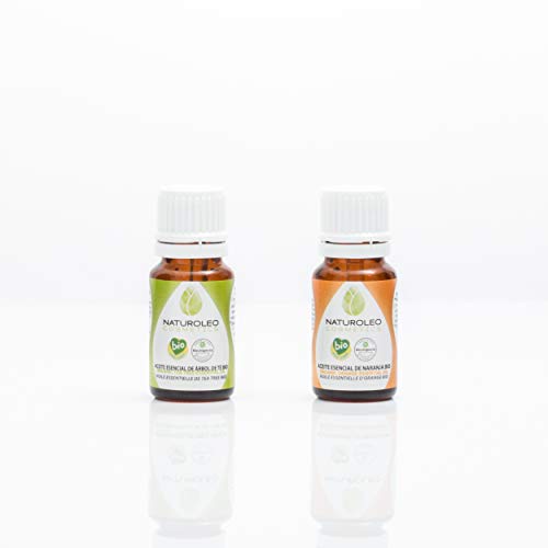 Naturoleo Cosmetics - Árbol de Té BIO + Naranja BIO - Pack Aceites Esenciales 100% Puros Ecológicos Certificados - 10 ml + 10 ml