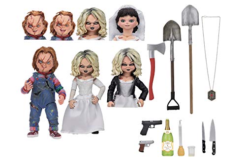 NECA- Chucky, el muñeco diabólico Pack 2 Figuras Ultimate Chucky & Tiffany, Multicolor (NECA42114)