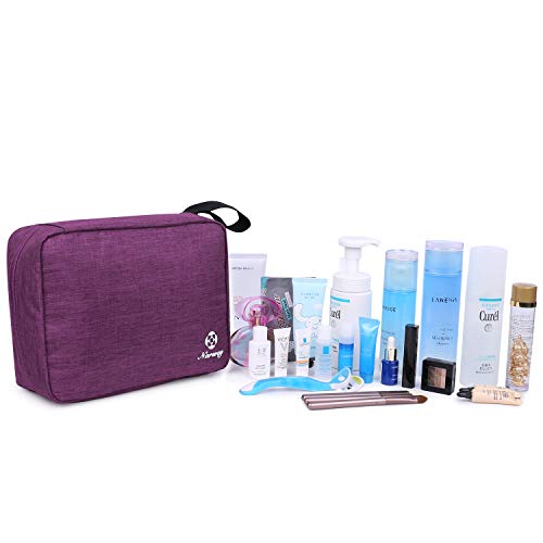 Neceser de viaje para colgar en el baño, organizador de maquillaje y cosméticos, para mujeres y niñas, resistente al agua Morado X Morado Tamaño libre