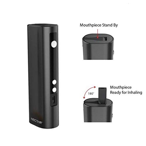 NECTAR Vaporizador Hierba Premium v2 | 2600mAh Batería, Flujo de Aire Aislado, Monitor OLED Control de Temperatura, 100C - 225C - 30s Tiempo de Calentamiento (Negro)