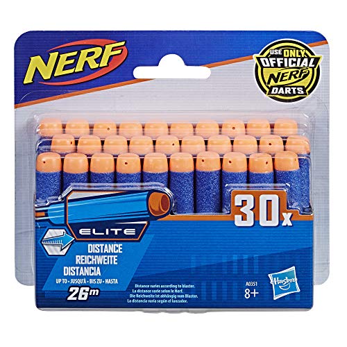 Nerf-A0351 Ner Elite Pack, 30 Dardos, Color Azul, Rojo (Hasbro A0351)