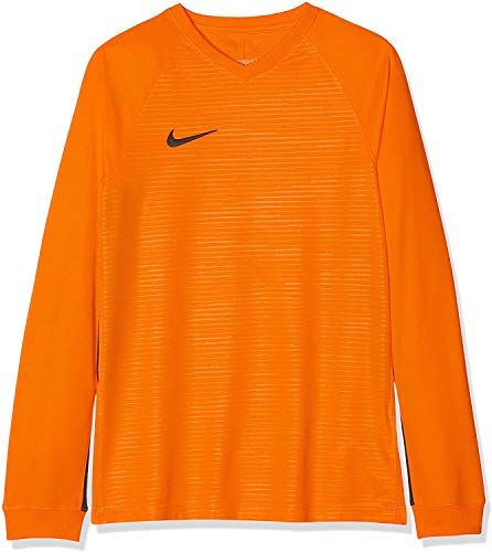 NIKE Dry Tiempo Premier JSY LS Camiseta Fútbol, Hombre, Naranja Safety Orange Black, L