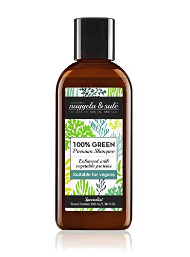 Nuggela & Sulé Champú 100% Green Apto Veganos 100ml/3,38Fl.Oz Formato Viaje. Potente fórmula activos naturales. Nutre y fortalece. SIN: sulfatos, siliconas, parabenes. MEJOR PRODUCTO ESQUIRE MAGAZINE.