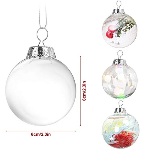 O-Kinee Bolas de Navidad Transparentes,16 pcs Bola de Adornos Navideños,DIY Bolas Rellenables para Manualidades,Decoraciones de Navidad,para Fiestas Festivales Adornos (16pcs)