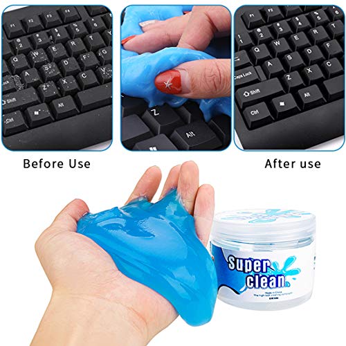 O-Kinee Limpiador Teclado, 2 Pcs Gel Limpiador Teclado, Gel Universal Limpiador de Bacterias de Suciedad para Computadoras, Ventilaciones de Automóviles, Impresoras, Calculadoras