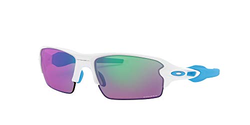 Oakley Men's Flak 2.0 (a) Non-Polarized Iridium Rectangular Sunglasses, Polished White, 61.02 mm