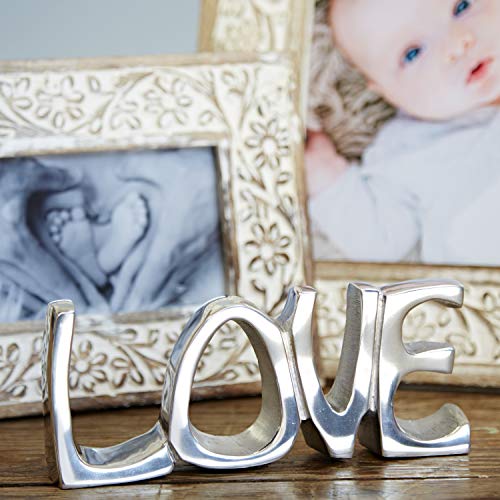 Objeto decorativo con la palabra Love (acero inoxidable, 200 x 85 mm)