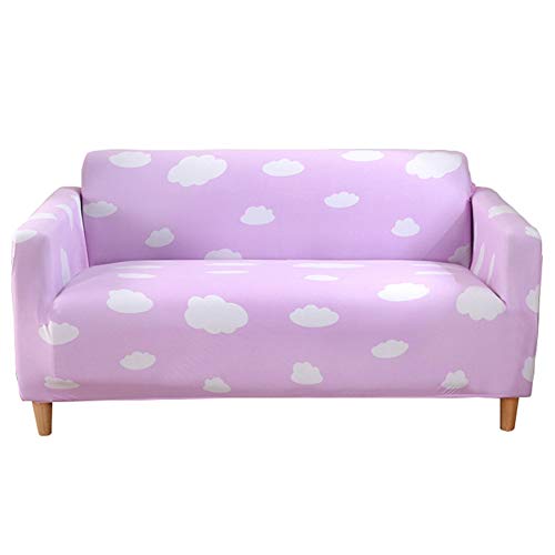 Odot Home Funda de Sofá Elástica, Cubierta Antideslizante Universal Tejido Cubre Sofá Proteger Decoración del Hogar Fundas de Sofa (2 plazas: 145-190cm,Nube Rosa)