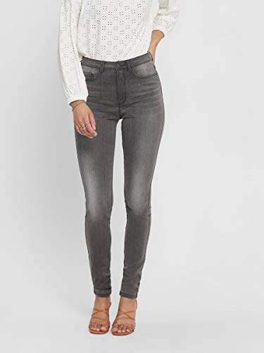 Only Onlroyal High SK Dnm Jeans Bj312 Noos Vaqueros Skinny, Gris (Dark Grey Denim Dark Grey Denim), W30/L34 para Mujer