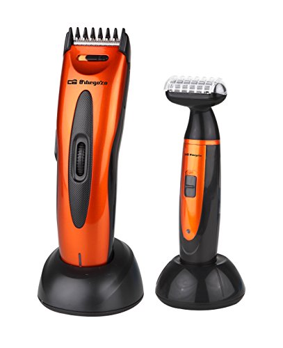 Orbegozo SET 6000 - Set recortador y afeitador para hombre, negro y naranja