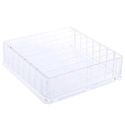 Organizador de escritorio de acrílico, material acrílico de calidad resistente Organizador de maquillaje con 8 ranuras, para amantes del maquillaje expertos en belleza Maquillaje