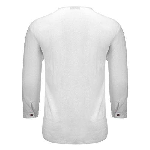 Overdose Camisetas Hombres Blusa De Lino De Color Puro De Verano Nuevo para Hombre Blusa De Moda Cómoda Elegante Tallas Grandes para Bodas Oferta Informal Italianas Ibicenca