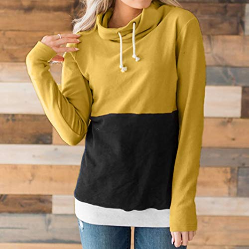 Overdose Moda Mujeres Casual Color Block Manga Larga Sudadera Jumper Pullover Blusa Top Lady Tops