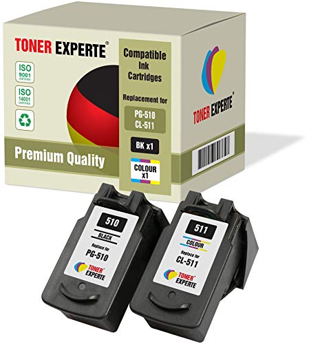 Pack de 2 XL TONER EXPERTE® Compatibles PG-510 CL-511 Cartuchos de Tinta para Canon Pixma iP2700, MP230, MP240, MP250, MP260, MP270, MP280, MP480, MP490, MP495, MP499, MX320, MX350 (Negro, Color)