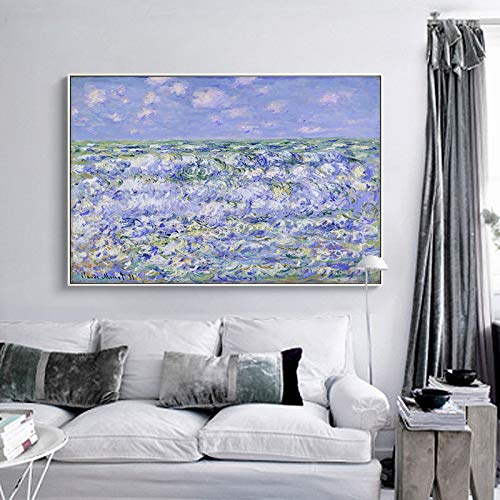 Paisaje bosquejo hermoso campo de flores paisaje imagen impresa en lienzo Van Gogh pinturas al óleo famoso arte de la decoración de la pared con ilustraciones de marco,J,90 * 60