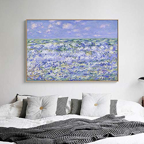 Paisaje bosquejo hermoso campo de flores paisaje imagen impresa en lienzo Van Gogh pinturas al óleo famoso arte de la decoración de la pared con ilustraciones de marco,J,90 * 60