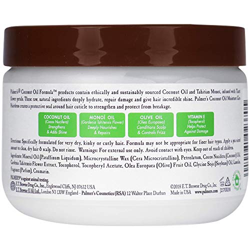 Palmer's Coconut Oil Formula Moisture Gro Shining Hairdress - acondicionadores (Mujeres, Curly hair, Hidratante, Brillo, Fortalecimiento, Coconut Oil, Vitamin E, Lanolin, Olive Oil)