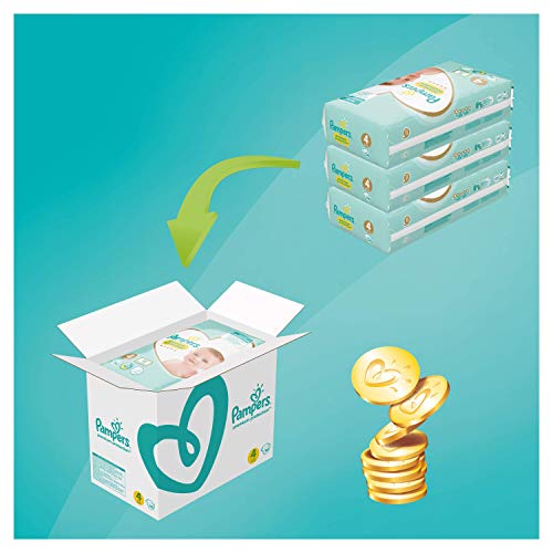 Pampers - Protección Premium - Pañales Tamaño 4 (9-14 kg) - Paquete de 1 mes (168 Pañales)