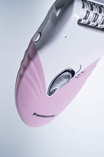 Panasonic ES-WS14-P503 - Depiladora Femenina Eléctrica Inalámbrica 2 en 1 (24 pinzas, 2 velocidades, Modo suave para pieles sensibles, Sin cable, 2 Accesorios incluidos, Compacta, Lavable), Blanco