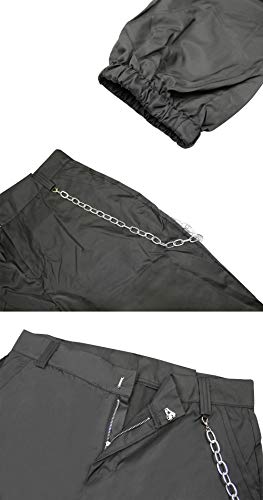 Pantalon con Cadena y Bolsillos Mujer Retro Boyfriend Pantalone Chandal Cargo Baggy Hip Hop Danza Harem Pants Leggins Deporte Cintura Alta Sólido Casual Trousers Verano Pantalones Punk Rock Streetwear