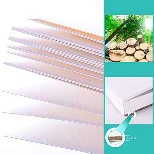 papel de dibujo,30 hojas Bloc papel de dibujo 300gsm A4 Papel para acuarela,Libre de ácido Prensado en frío Acuarela de Papel para acuarela y técnica mixta, blanco