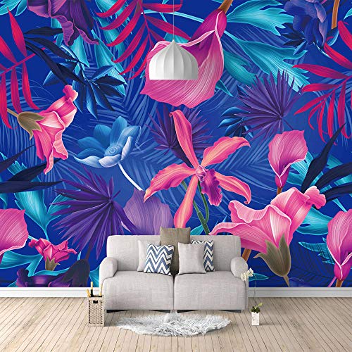 Papel Pintado Fotográfico Flores exoticas Fotomurales Fleece no-trenzado Salón Dormitorio Despacho Pasillo Decoración murales decoración de paredes moderna200cm(W) x140cm(H)-4 Stripes