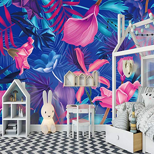 Papel Pintado Fotográfico Flores exoticas Fotomurales Fleece no-trenzado Salón Dormitorio Despacho Pasillo Decoración murales decoración de paredes moderna300cm(W) x210cm(H)-6 Stripes